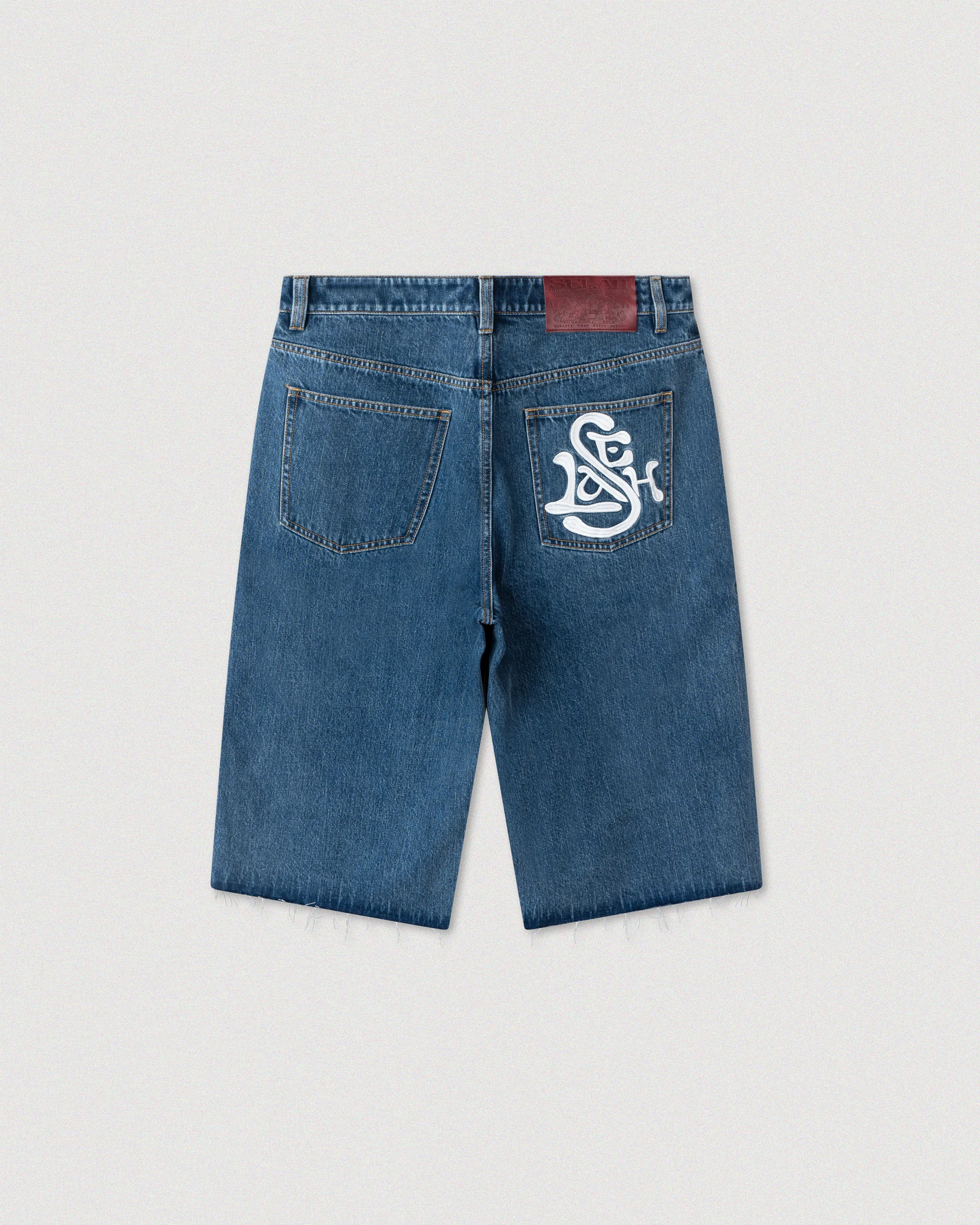 "LOGO" OVERSIZED DENIM SHORTS - Image 3